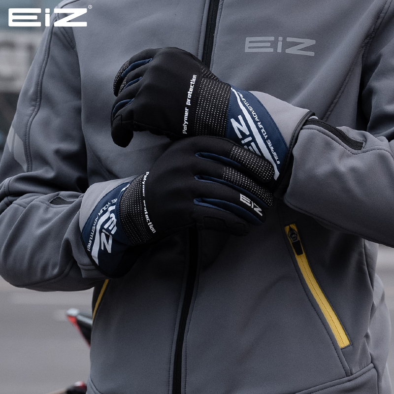 EIZ摩托车骑行手套冬季防风保暖机车赛车防水触屏防摔防护机车男 