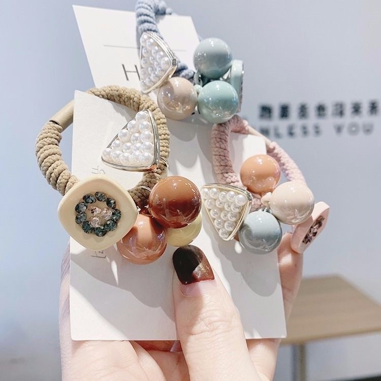 韩版简约小清新圆球发圈头绳马尾扎头发饰品橡皮筋个性发绳扎辫子