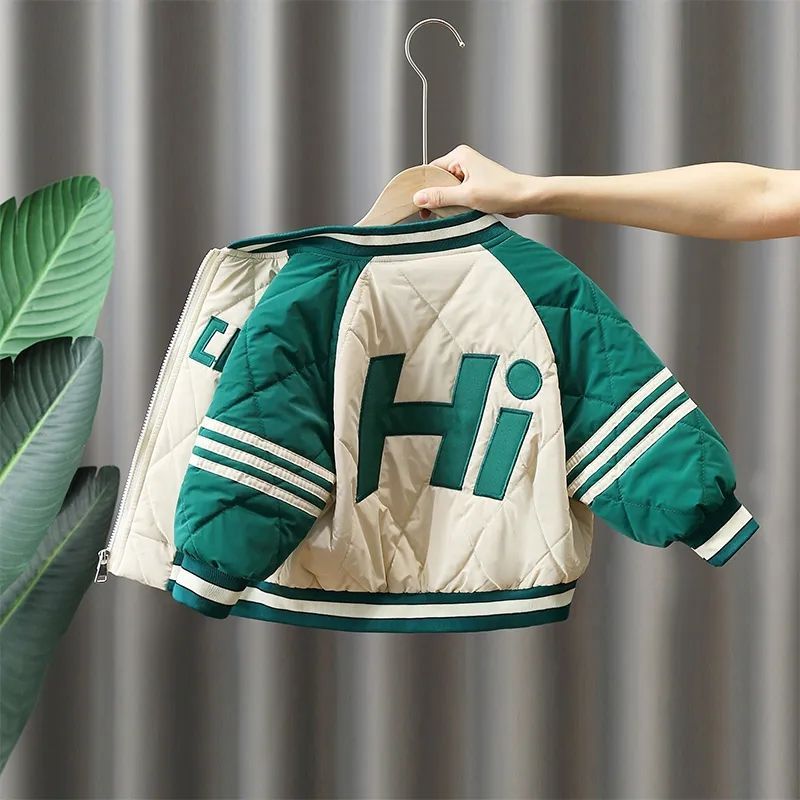 男童夹棉外套秋冬装2023新款男孩炸街冬季棉衣服儿童加厚棒球服潮