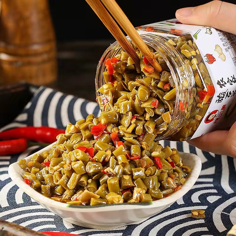 A#528辣小董自制酸豆角湖南特产下饭菜香辣豇豆开胃咸菜泡菜瓶装