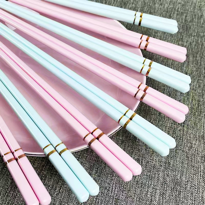 影青/粉色/白色陶瓷筷子10双装景德镇家用陶瓷筷不打滑不发霉健康