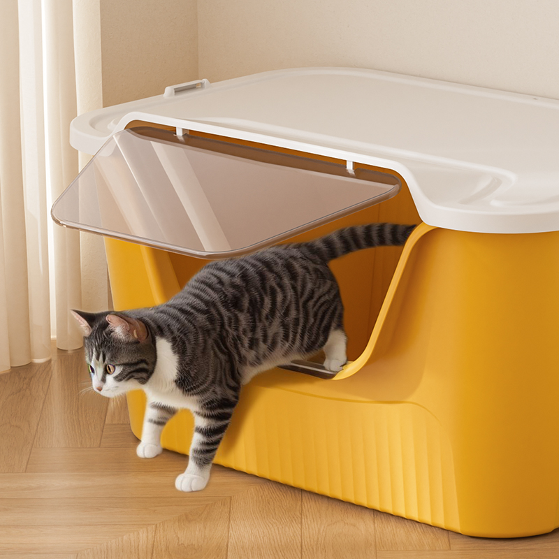 超大号猫砂盆封闭式除臭带盖子可拆卸两用防外溅巨无霸猫砂盆加厚