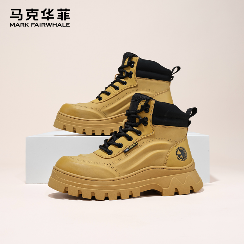 马克华菲马丁靴2025新款秋冬爆款高帮百搭时尚真皮大黄靴工装鞋男