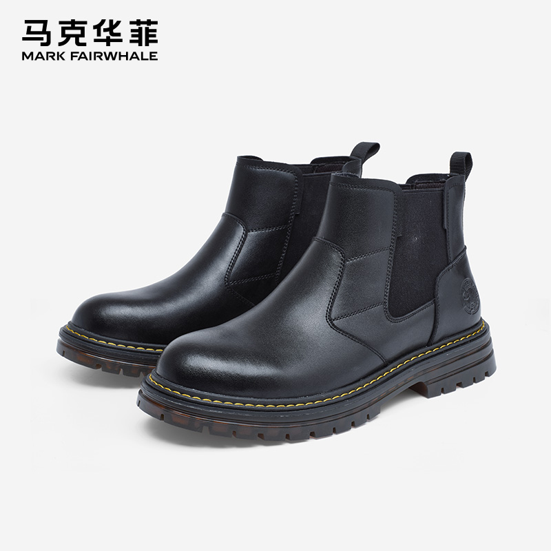 马克华菲男士高档马丁靴2025秋季潮流百搭英伦风高帮厚底工装鞋子