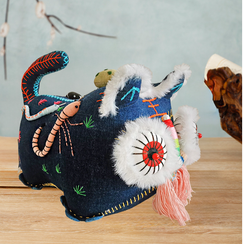 手绣五毒老虎玩偶中国风民间手工艺纪念品小礼品摆件中国特色礼品