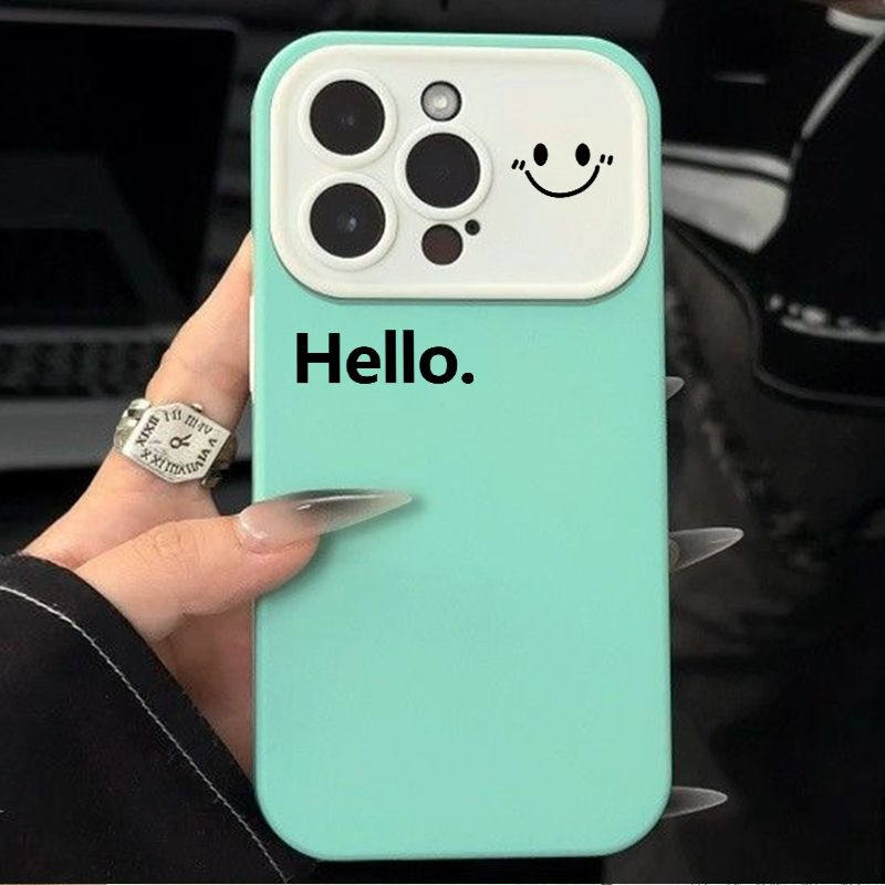简约Hello苹果14promax手机壳iphone13pro新大视窗12/11防摔xsmax