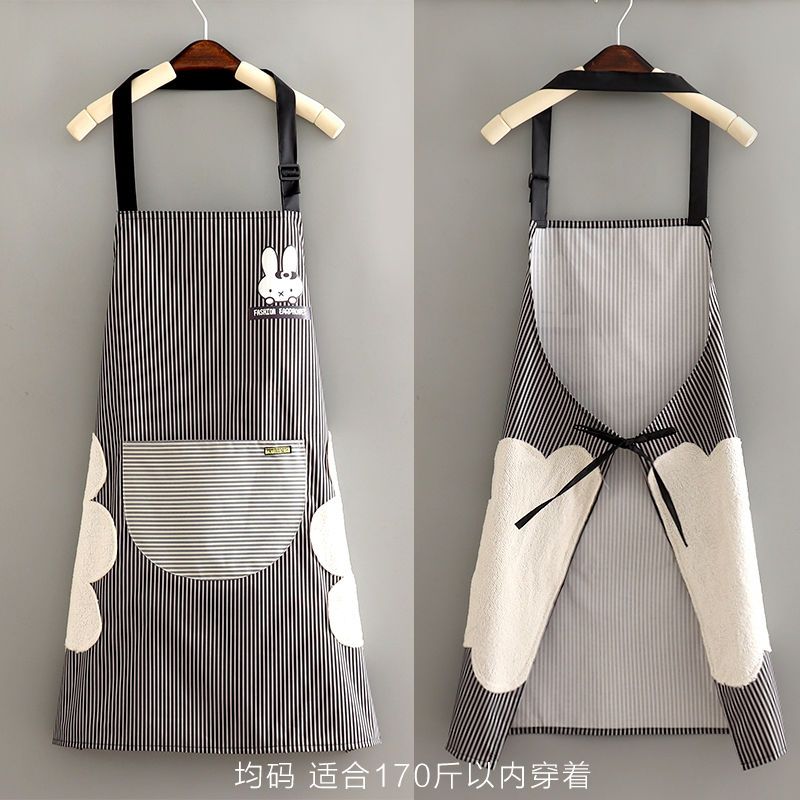 新款2023洋气时尚家用防水厨房做饭围裙女可爱日系男围腰工作成人