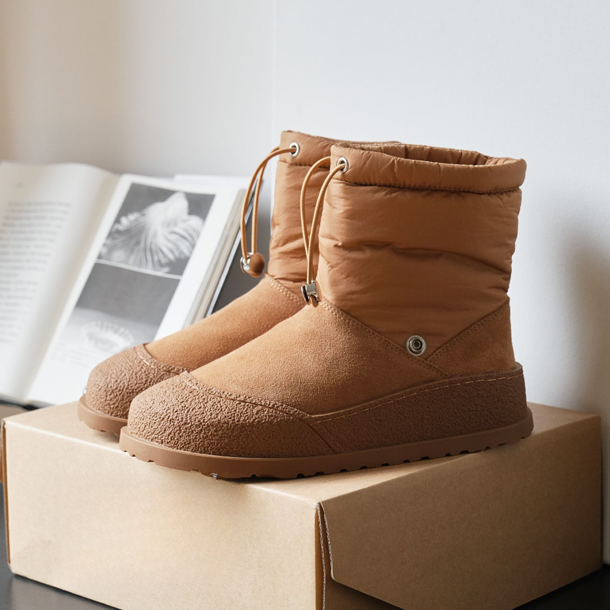 博肯靴舒适保暖靴子加绒中筒冬季时尚防水X8539女款