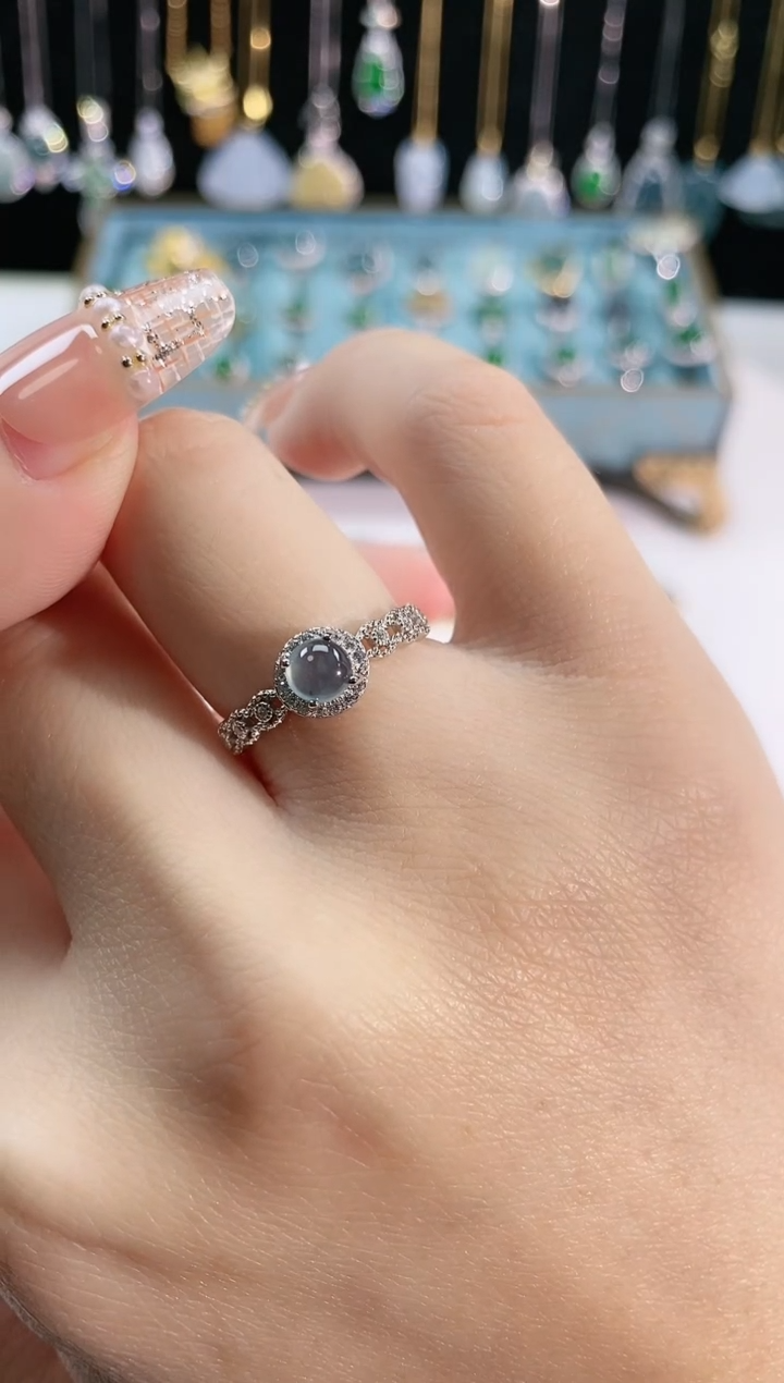 【闪购商品】翡翠珠宝奇石银S925镶嵌天然翡翠