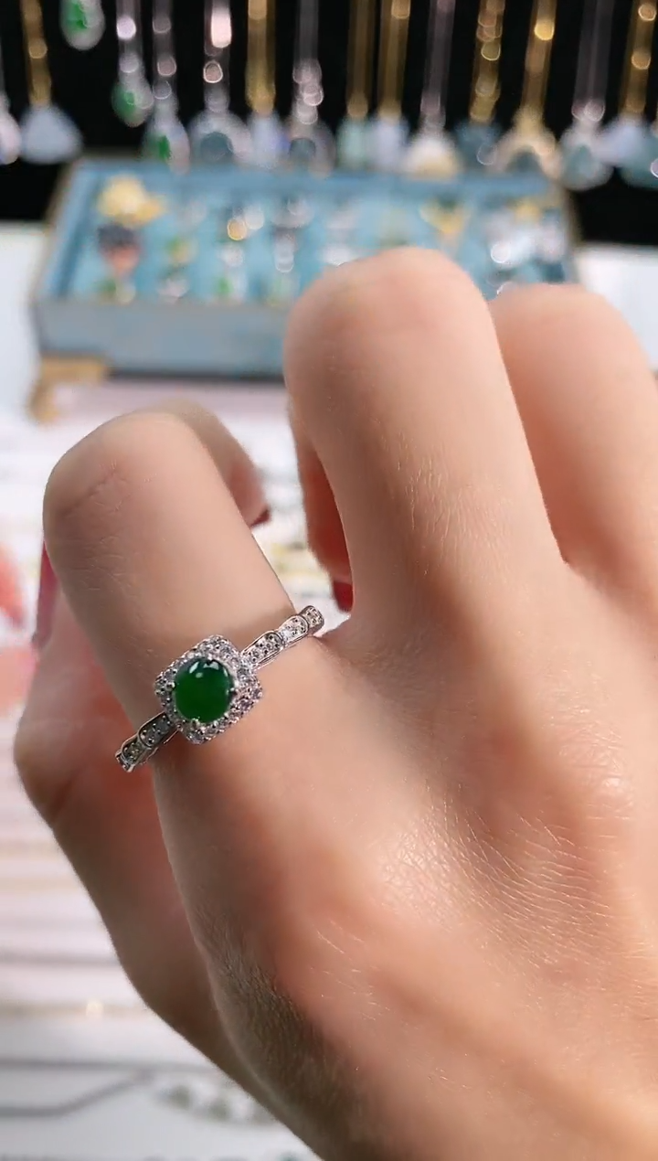 【闪购商品】翡翠珠宝奇石银S925镶嵌天然翡翠