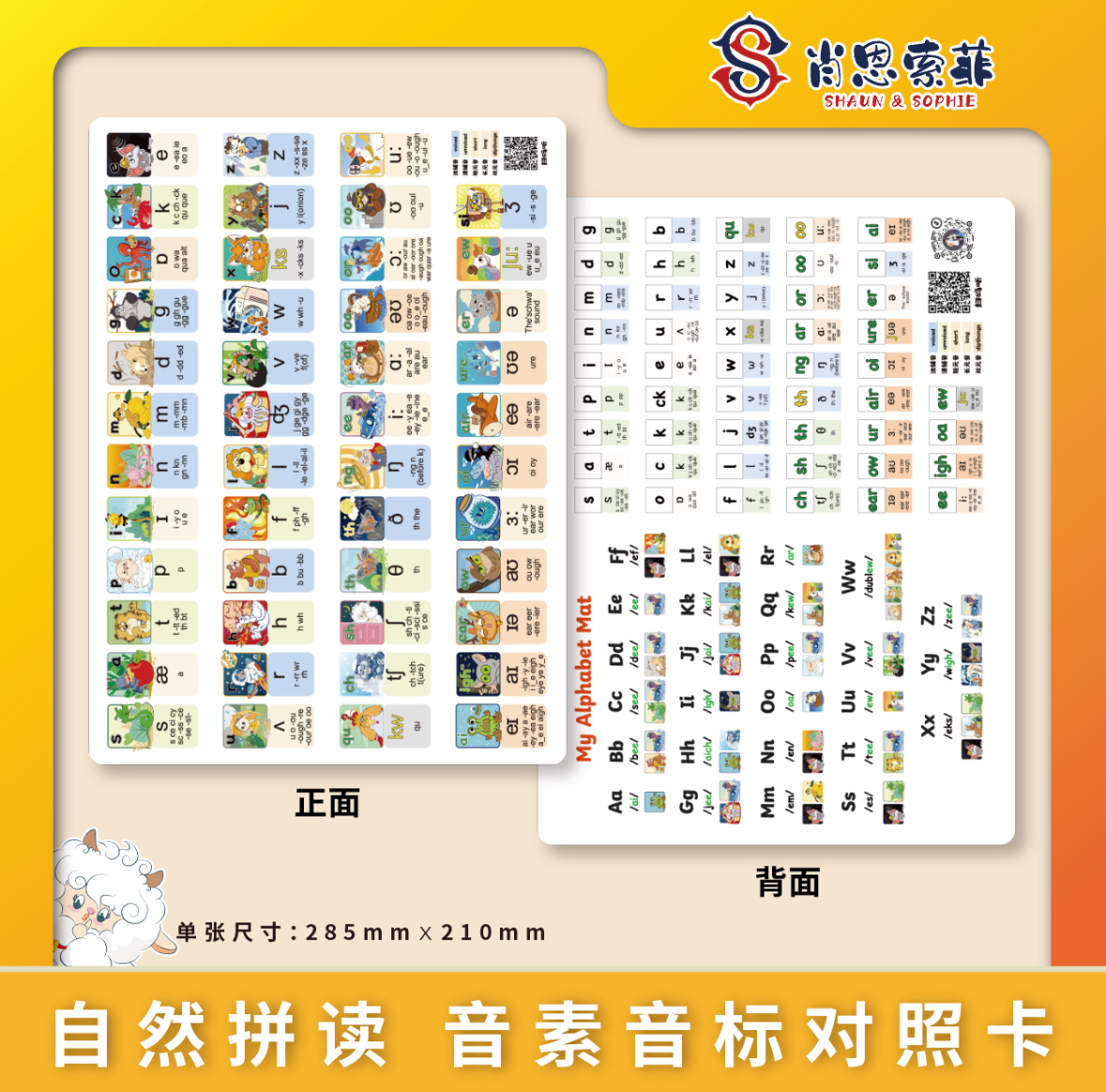 肖恩索菲 自然拼读 音素音标对照卡