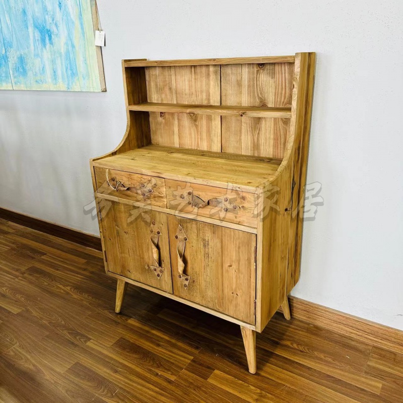 BORCH/博瑞奇复古简约二门两抽书架松木边柜化妆柜（07971）