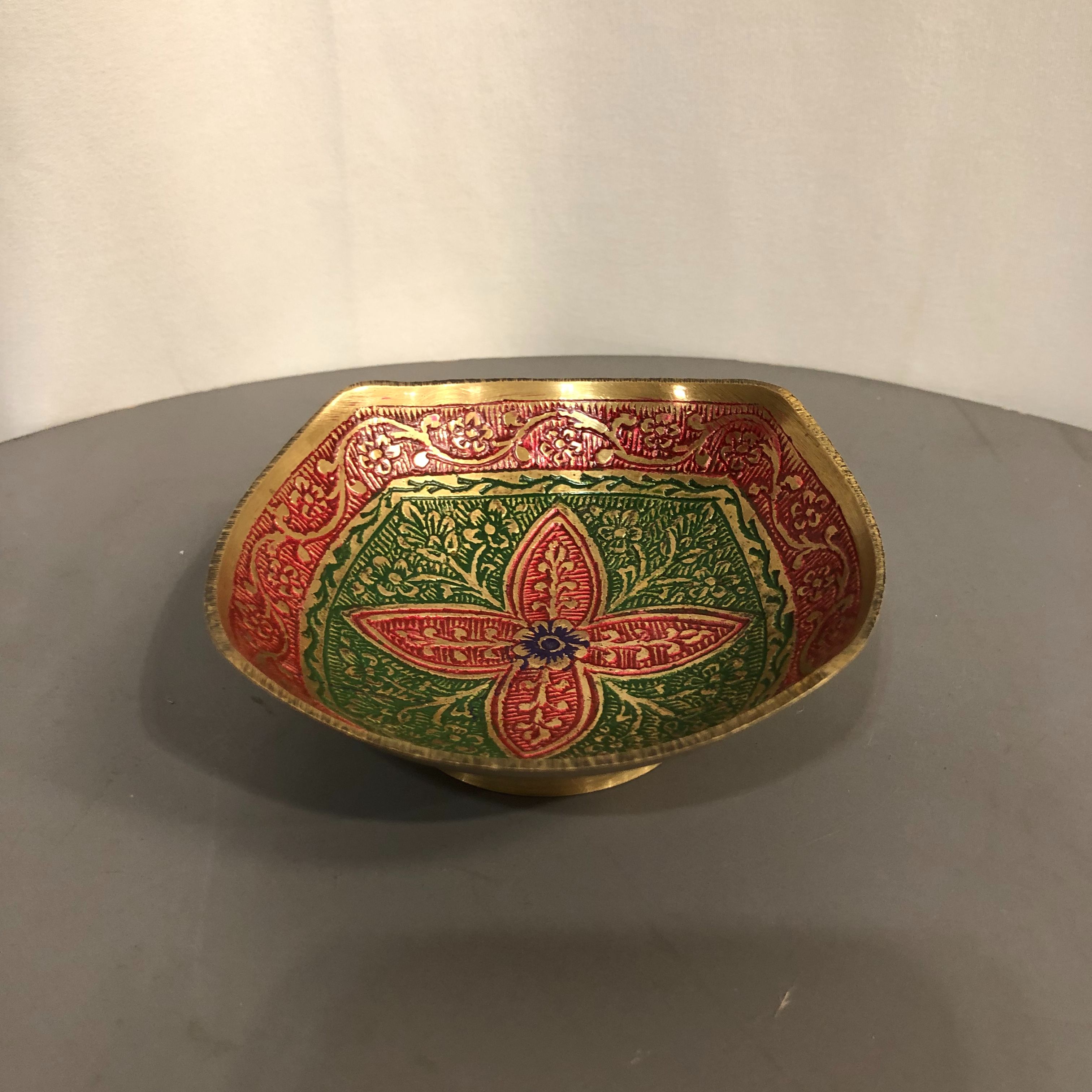 【务美艺术】植物染料彩色黄铜盘摆件（08694，08693）