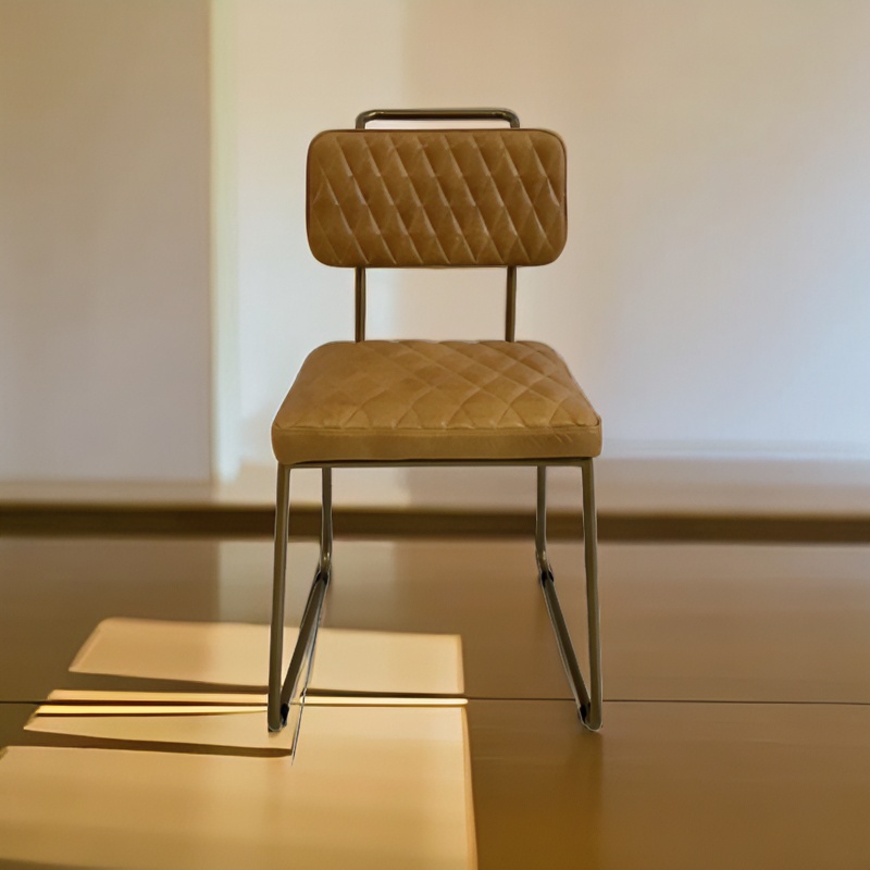 BORCH/博瑞奇北欧轻奢简约办公餐厅白兰地菱格纹餐椅（07087）