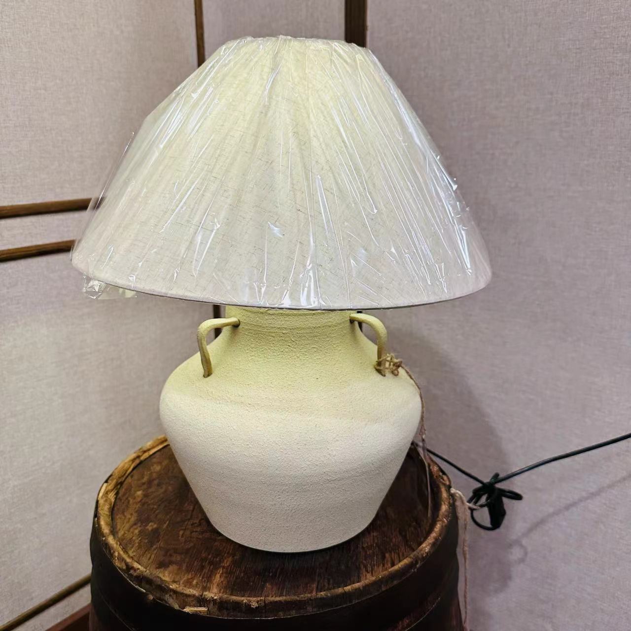 【务美艺术】黄耳台灯氛围装饰摆件尺寸直径45x高度50cm（06485）