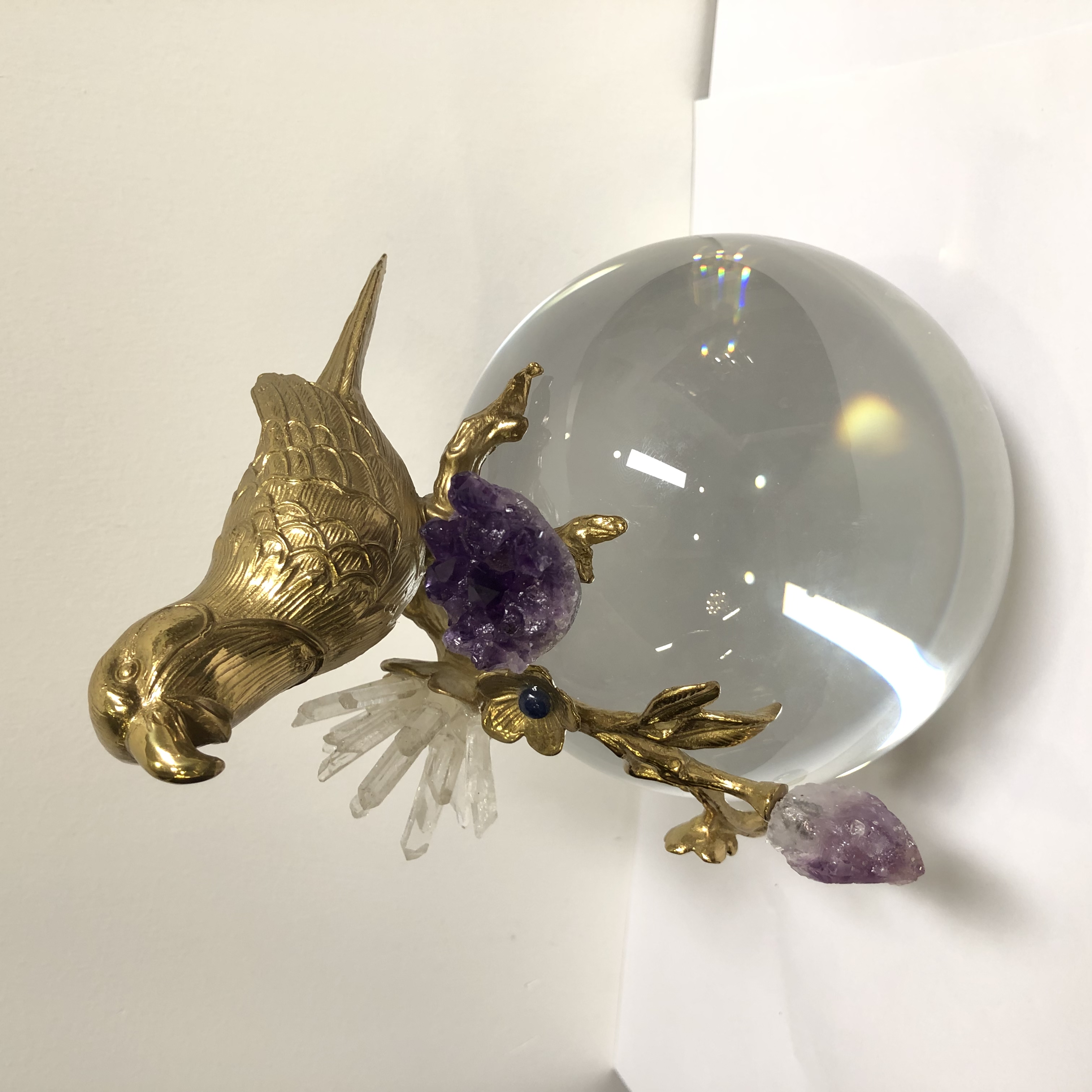 【务美艺术】比翼双飞小鸟水晶桌面装饰摆件（08981）