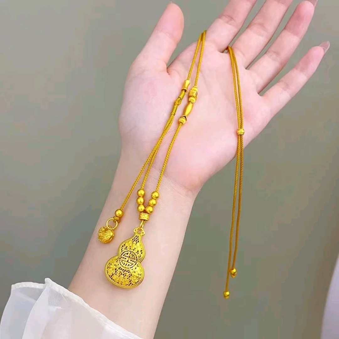 合金项链 新中式国潮风|古法鎏金吞金兽【福在眼前】毛衣链