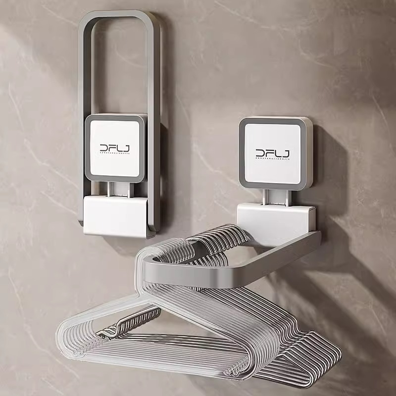 优勤吸盘衣架收纳卫浴置物架整理架多功能晾衣杆免打孔夹子挂钩