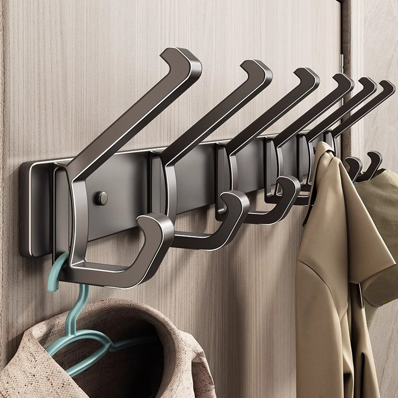 挂衣架墙上壁挂门后挂衣钩免打孔进门玄关粘贴排钩卫生间衣帽钩子