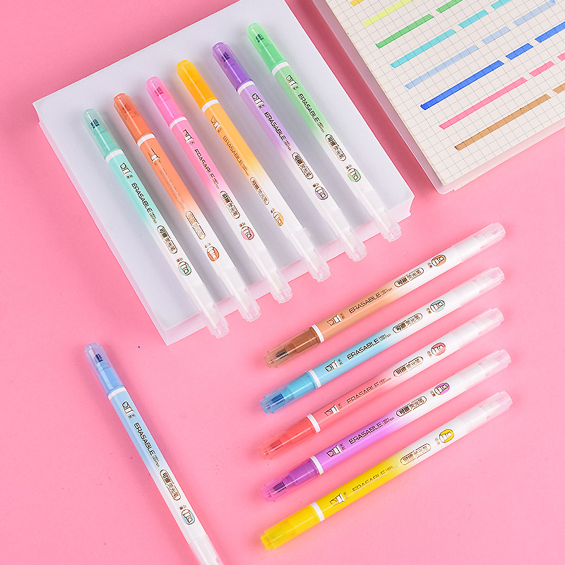 金万年可擦双头学生用护眼12色套装荧光笔彩绘笔划重点记号标记笔