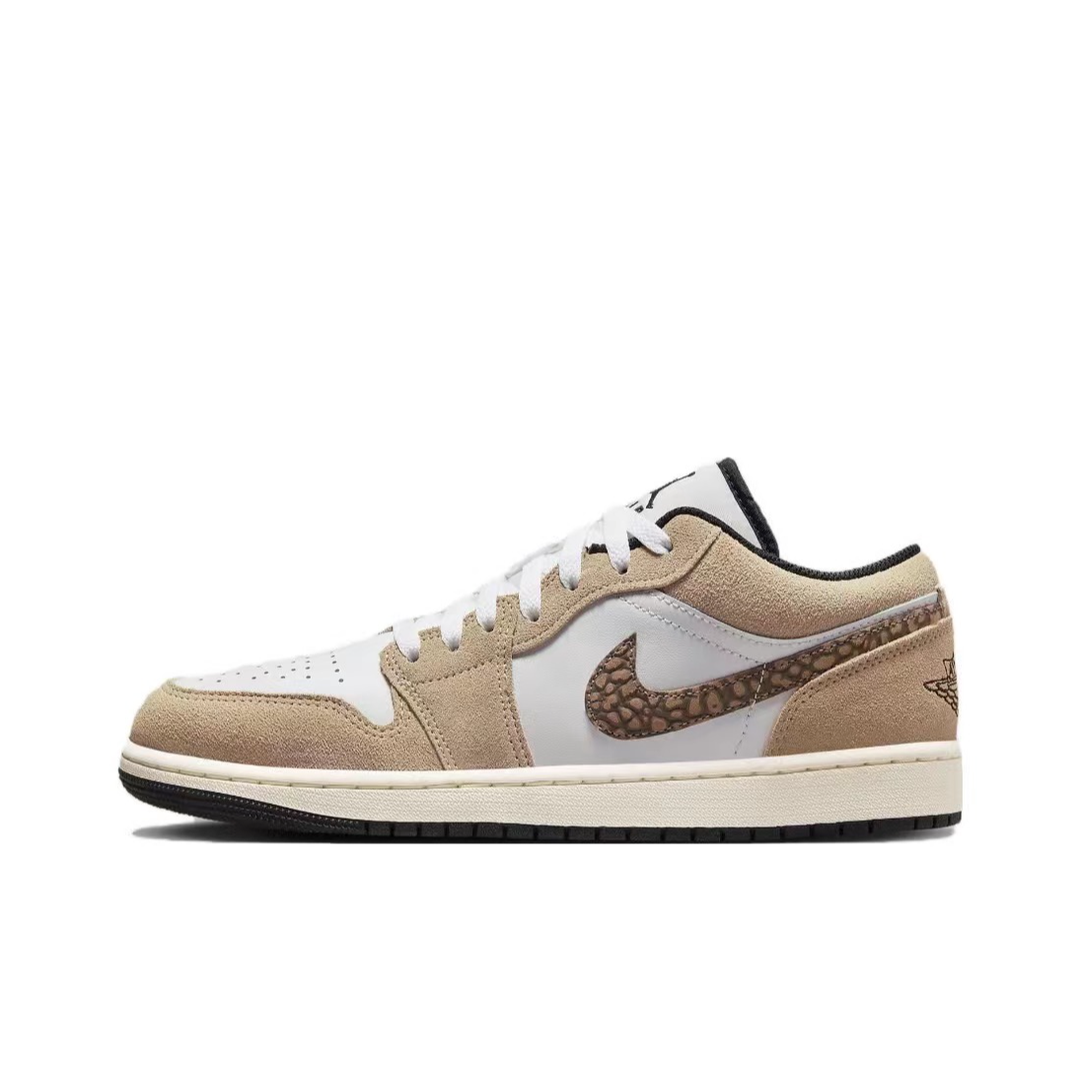 Nike/耐克 Air Jordan 1 Low 男子白棕减震低帮板鞋 DZ4130-201