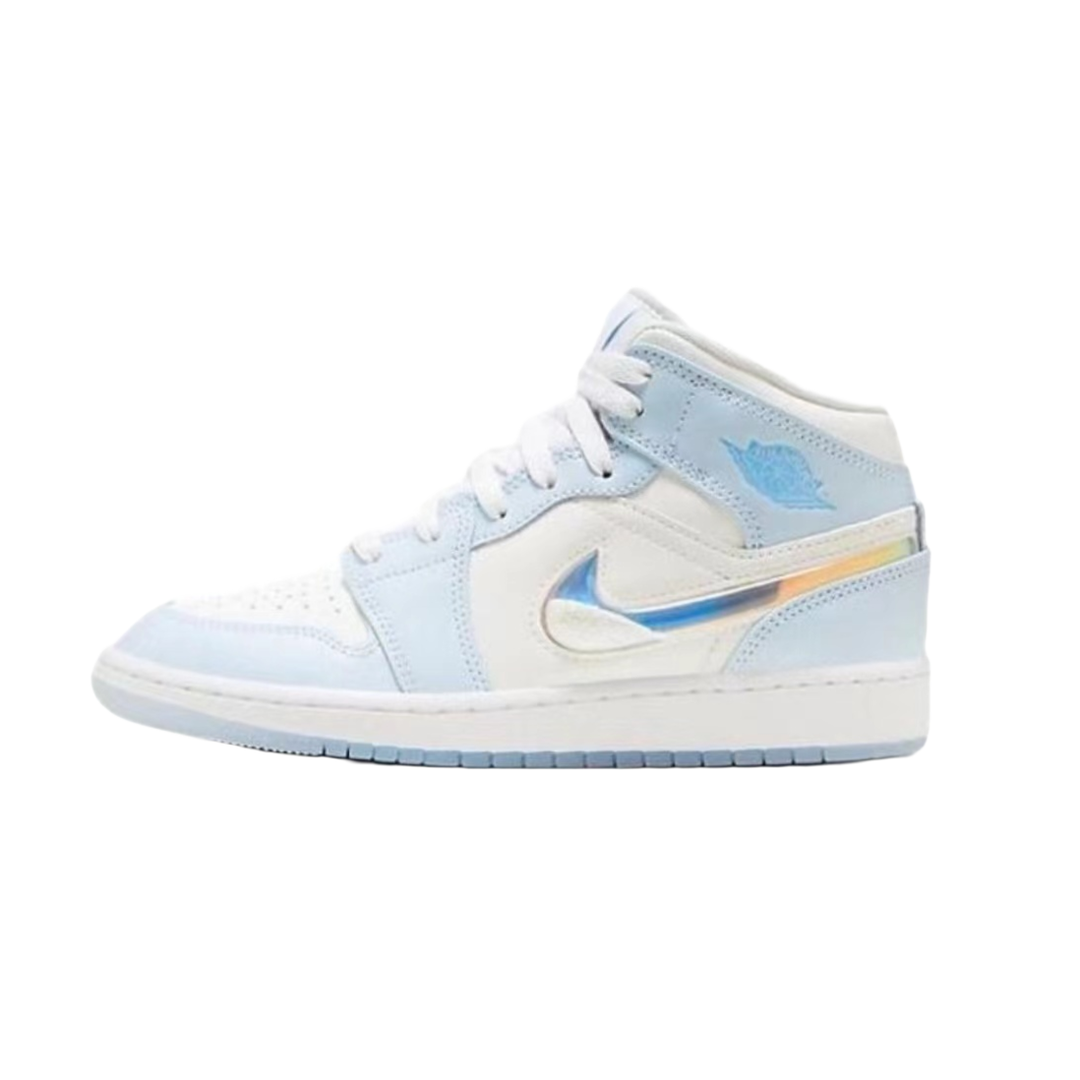 Nike/耐克 Jordan Air 1 Mid GS 女子蓝色时尚板鞋 FQ9117-400