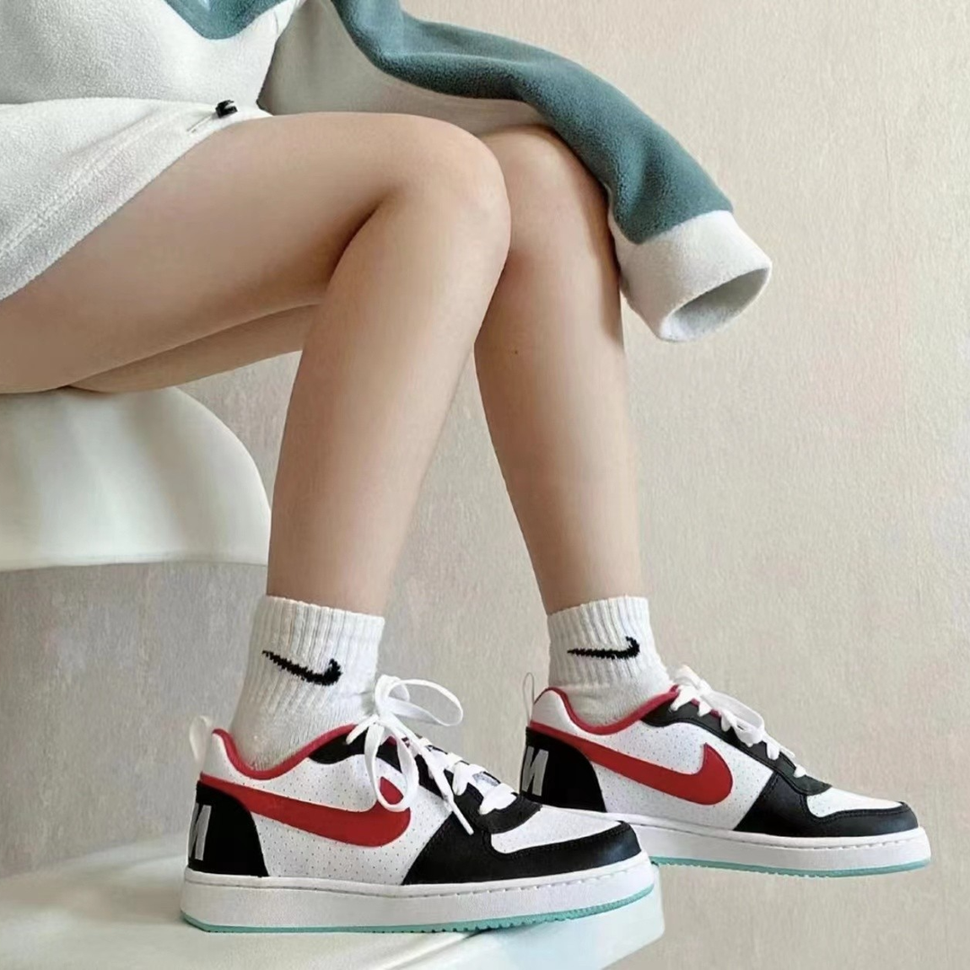 耐克/Nike Court Borough Low GS 女子白红黑休闲板鞋DQ5354-161