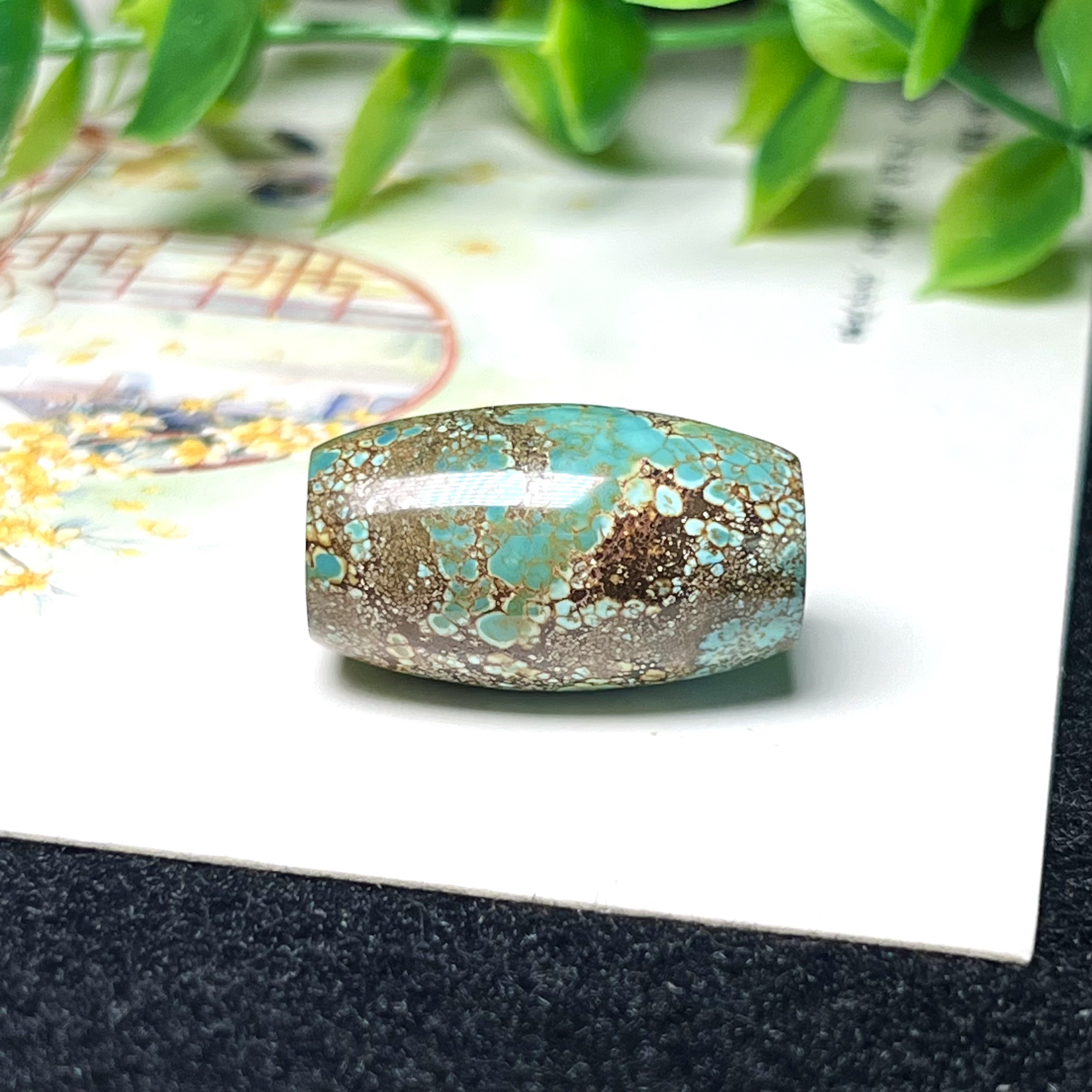 原矿高瓷绿松石桶珠
