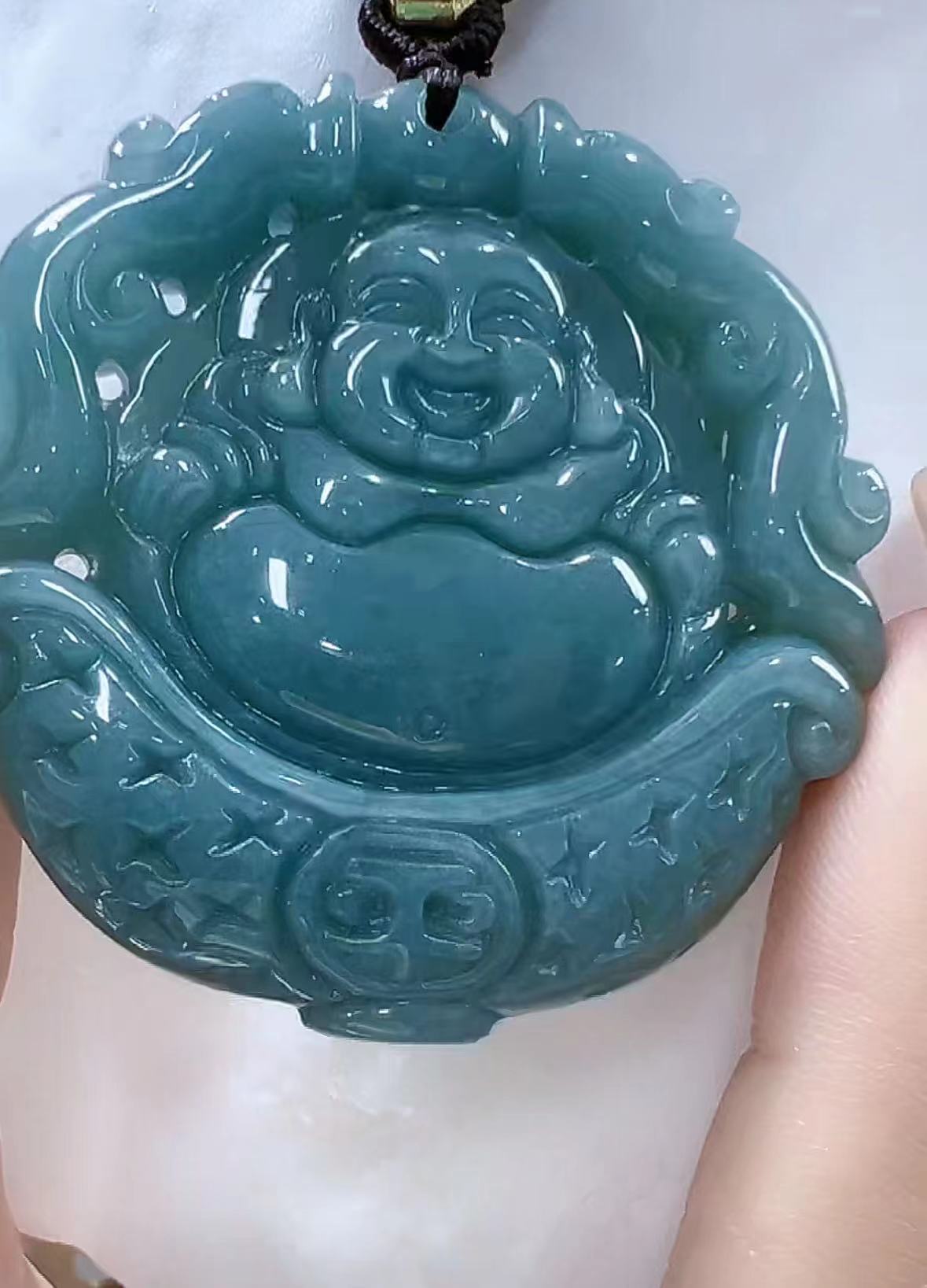 天然翡翠A货元宝佛吊坠（多样性发货发其一）