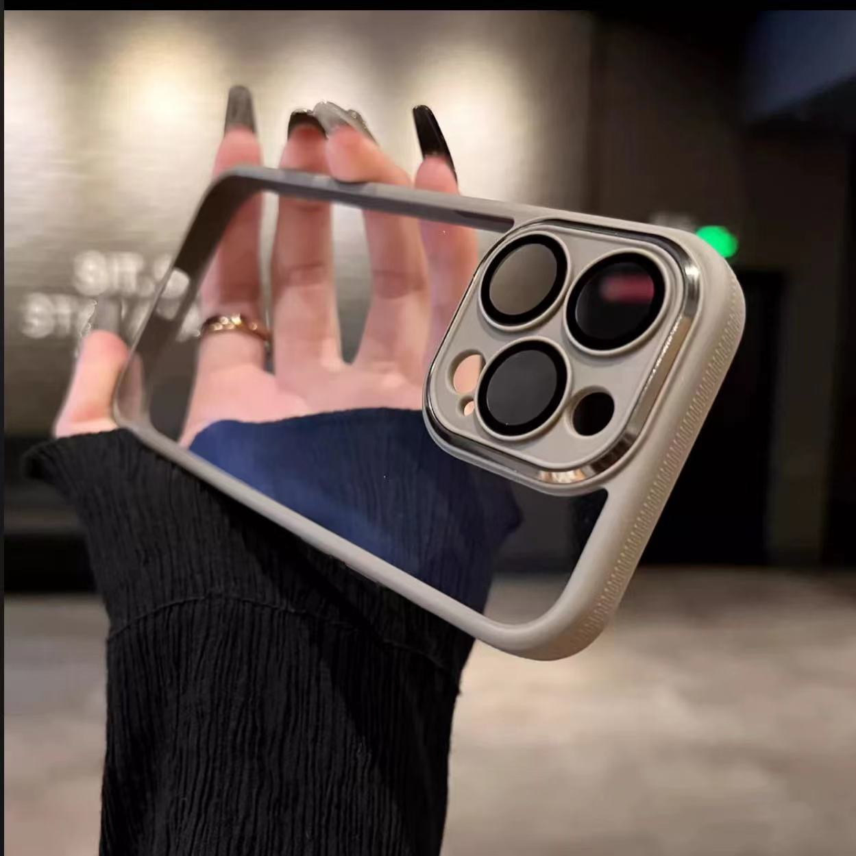 适用于苹果系列晶锐新款自带镜头膜防摔透明15promax手机壳简约
