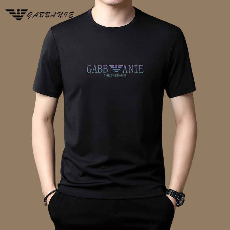 GABBANIE时尚大牌高端男士夏装短袖t恤男圆领轻奢高贵上档次上衣