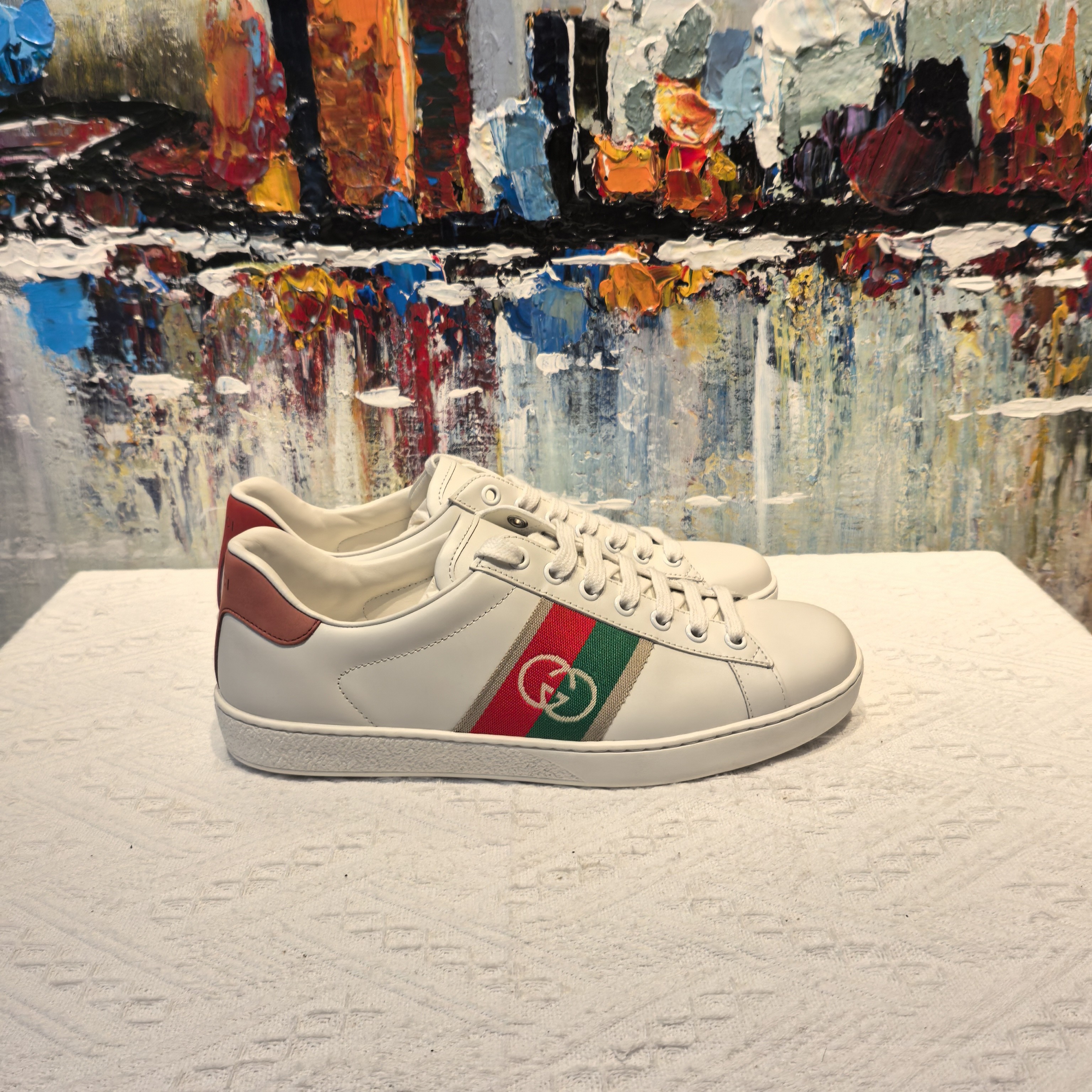 全新未使用 GUCCI/古驰 GUCCI古驰白色腰带小白鞋