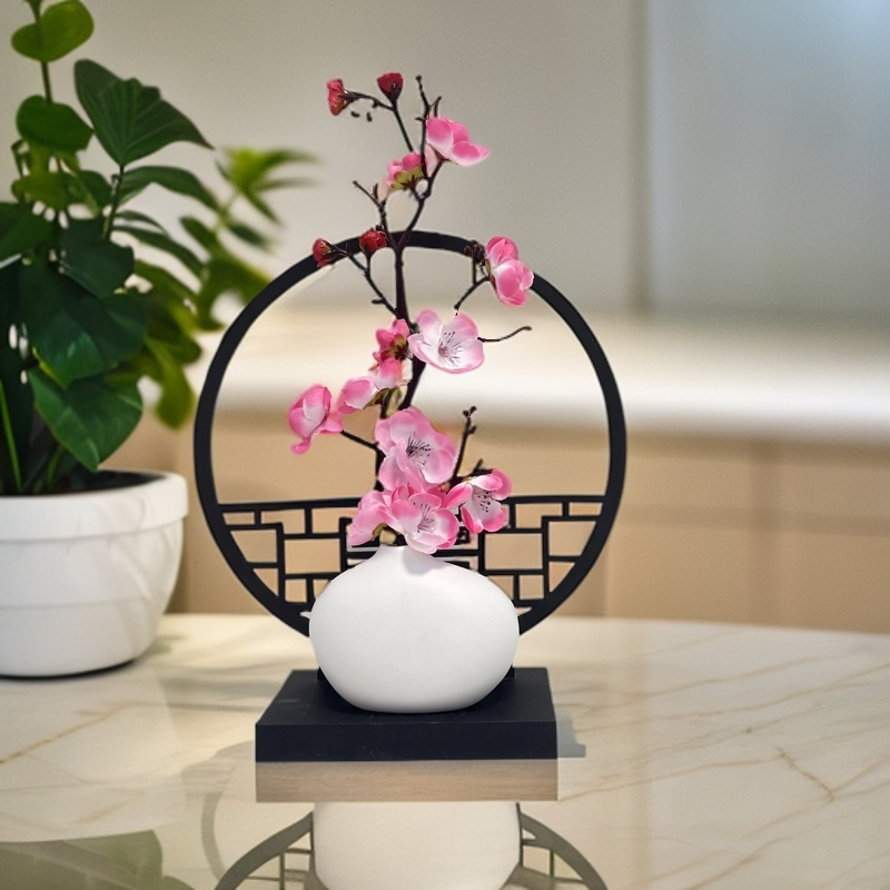 新中式禅意茶桌屏风梅花装饰客厅电视柜酒柜办公室古风玄关