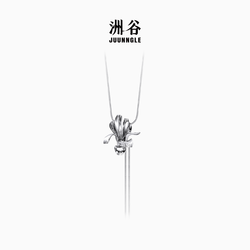 juunngle lab 铜合金项链 兰花项链女2024年新款饰品小众时尚礼物