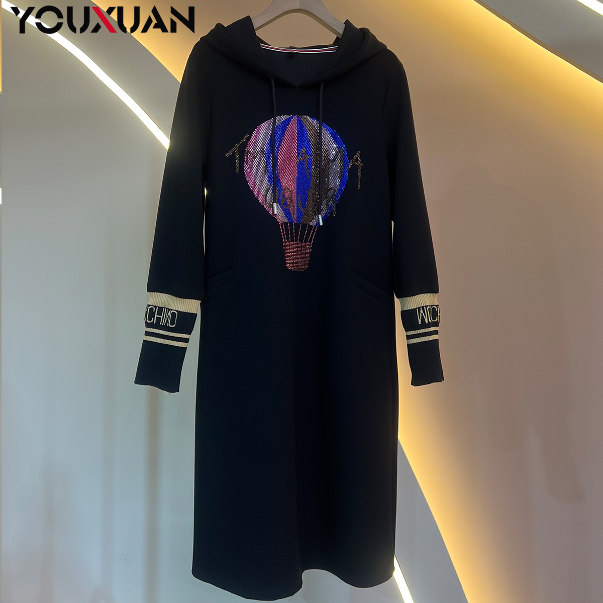 2023秋季新长袖中长款时尚显瘦宽松百搭气质休闲女士连衣裙69621