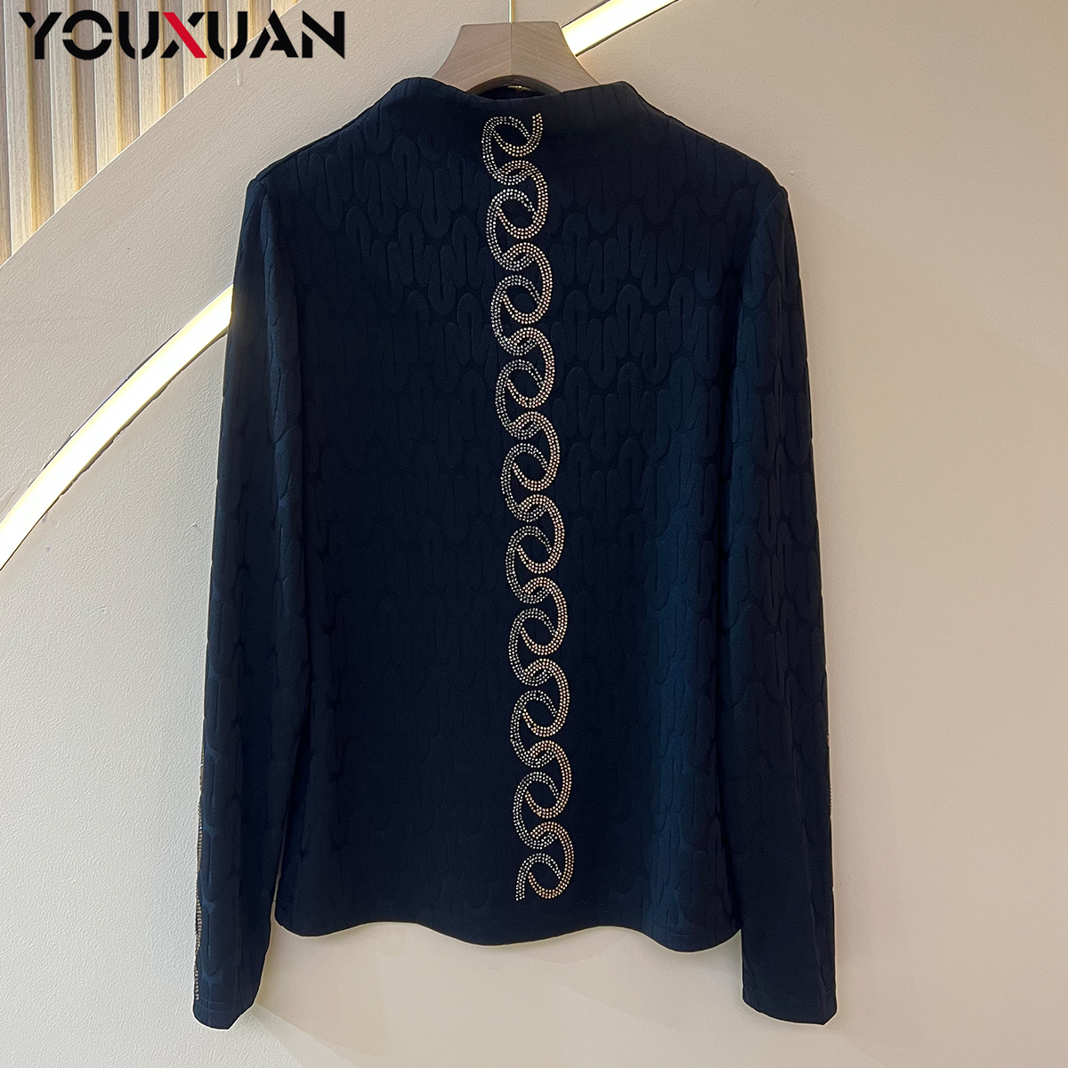 【设计师】2023女士秋冬长袖半高领上衣休闲时尚打底小衫63355