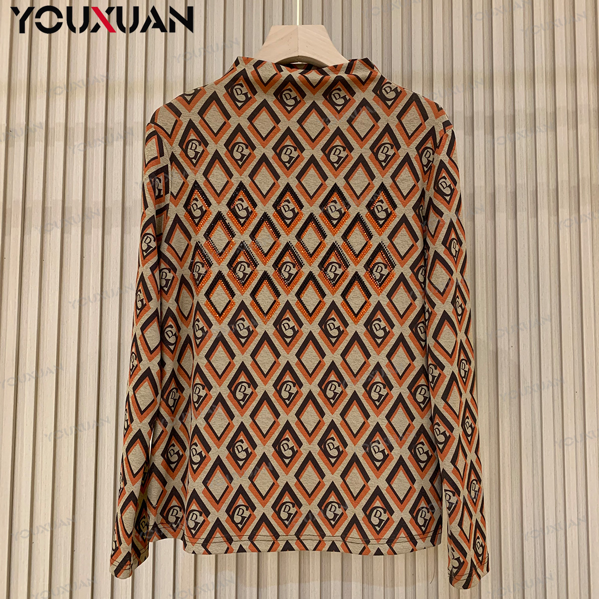 2023女士秋冬长袖半高领上衣休闲时尚小衫87473.