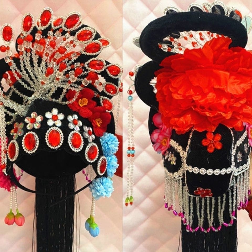 秧歌头饰花冠广场舞蹈头饰演出头花东北大秧歌头饰古典舞配饰