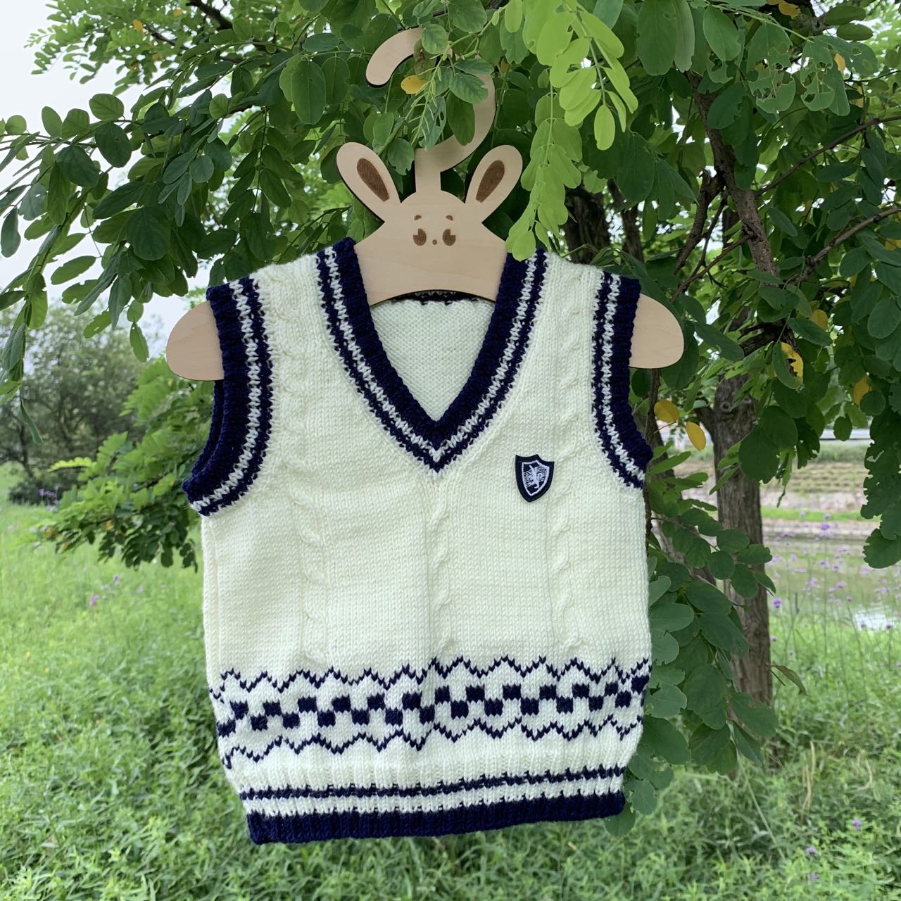 【材料包】学院风宝宝马甲手工毛线编织 非成品