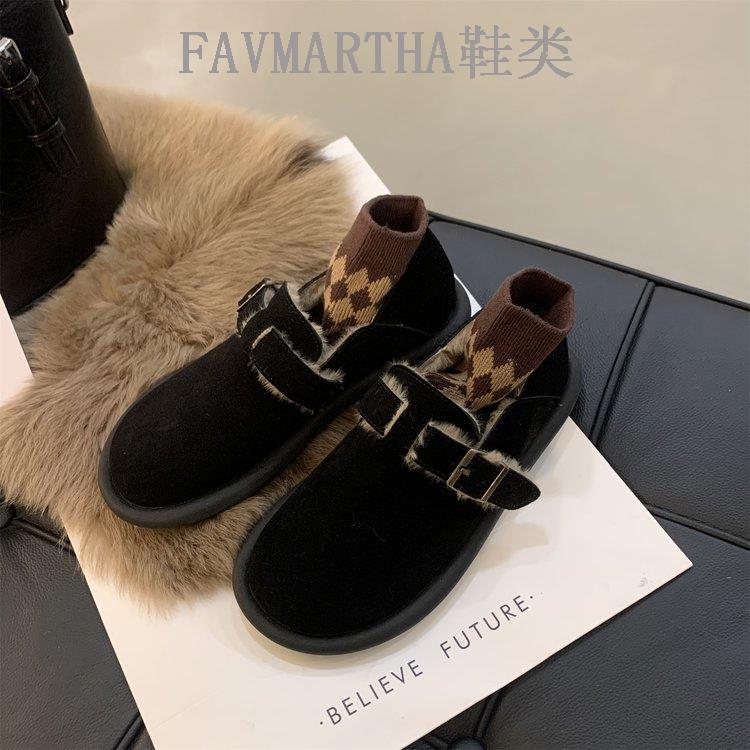 秋冬季回力休闲2023冬季新款加绒毛毛鞋豆豆鞋子女款一脚蹬棉鞋