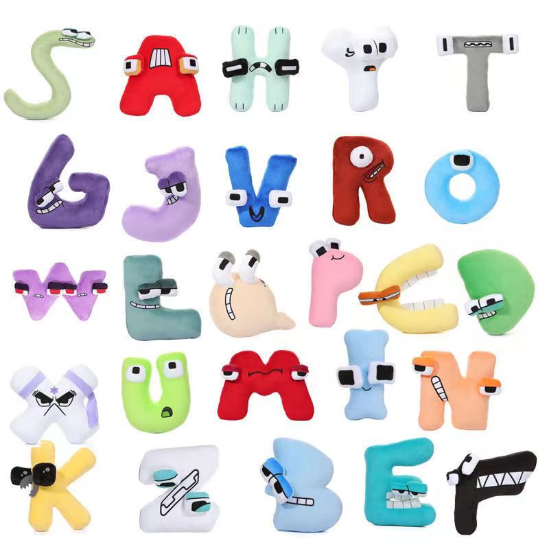 跨境热销Alphabet Lore字母传说毛绒抱枕公仔儿童启蒙教育玩偶