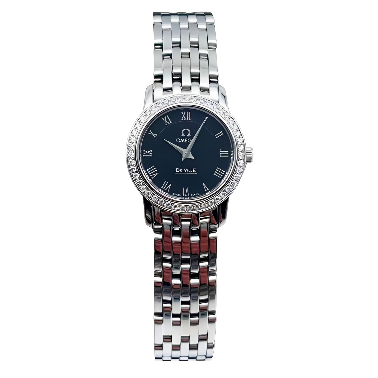 95新 Omega/欧米茄 22mm 欧米茄 碟飞后镶钻石英女士腕表二手名表