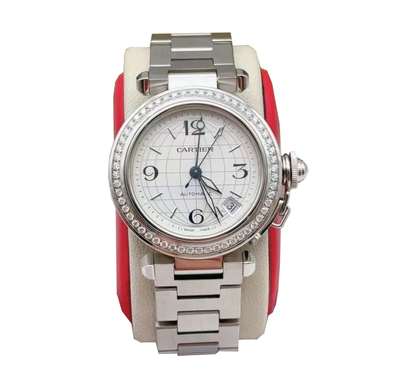 95新 Cartier/卡地亚 35.5mm 卡地亚帕莎 后镶钻自动机械中性表