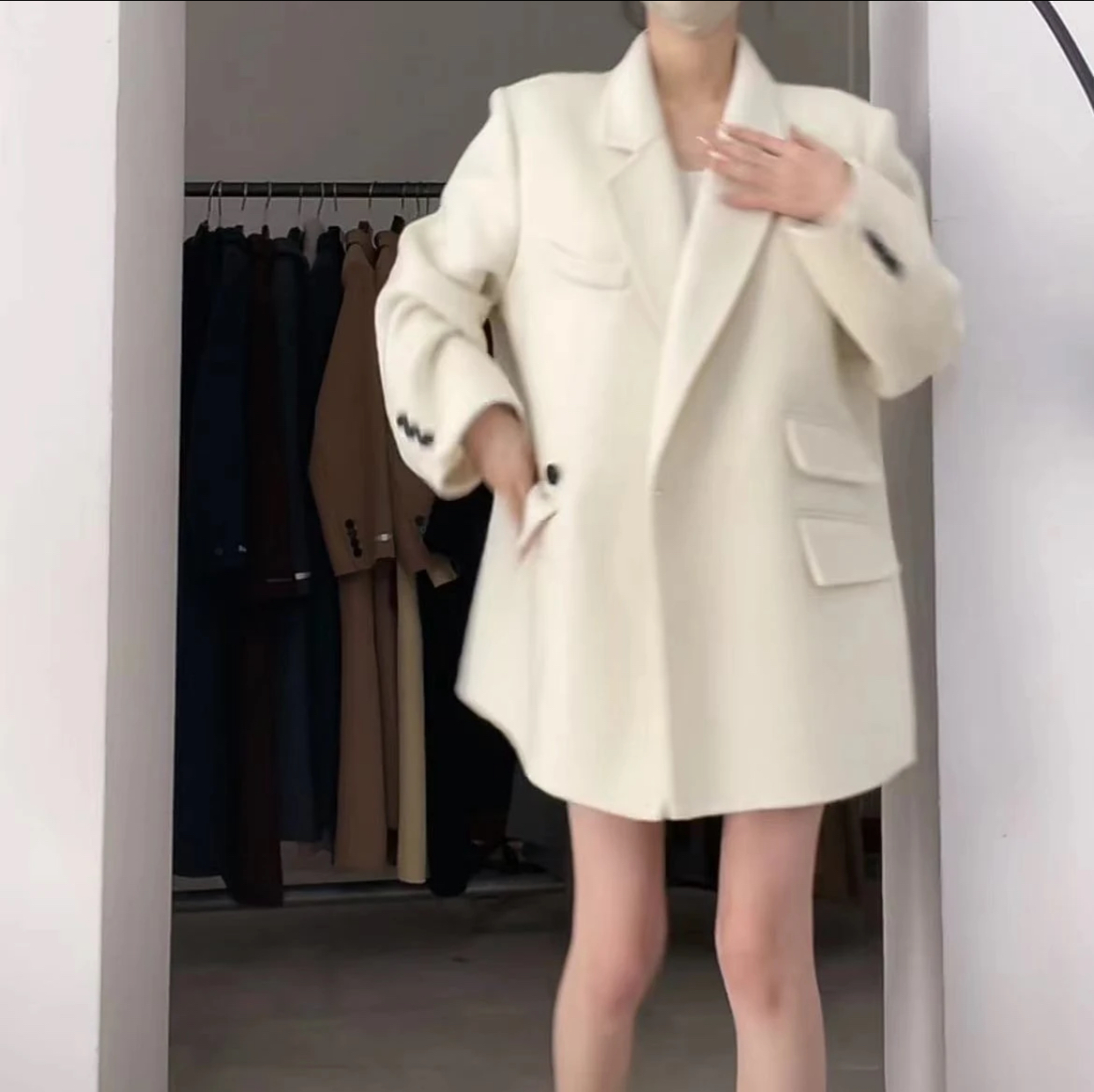 【冬日恋歌】新款秋冬西装短款轻奢洋气外套女气质羊毛大衣毛呢外套