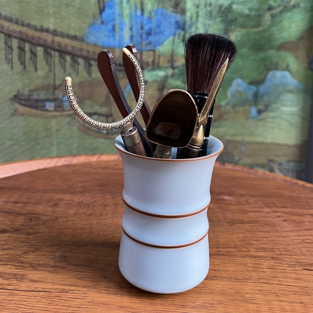 【茶道六君子】微瑕茶匙茶针养壶功夫茶具配件 天青 现代陶瓷飞扬阁