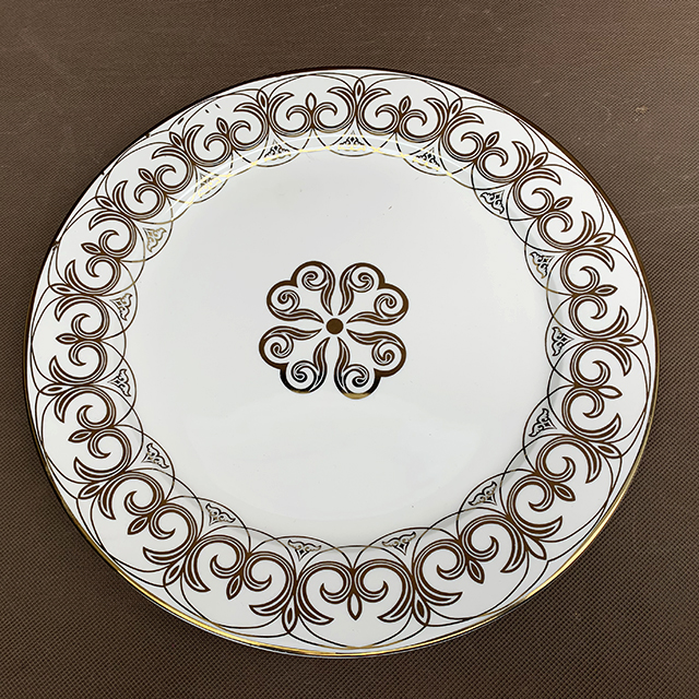 拉吾拉新款欧式陶瓷复古风餐厅家用手绘高档青花白色大盘鸡盘30cm