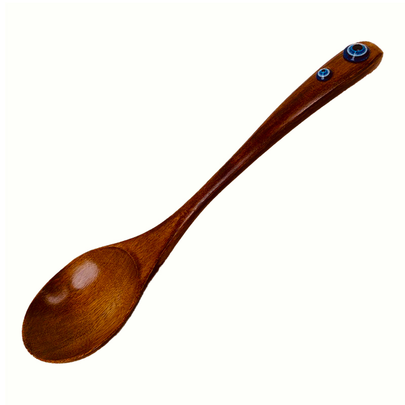 Aksaray工艺品 中式花纹木勺吃饭不粘饭勺子创意家用木汤勺10个