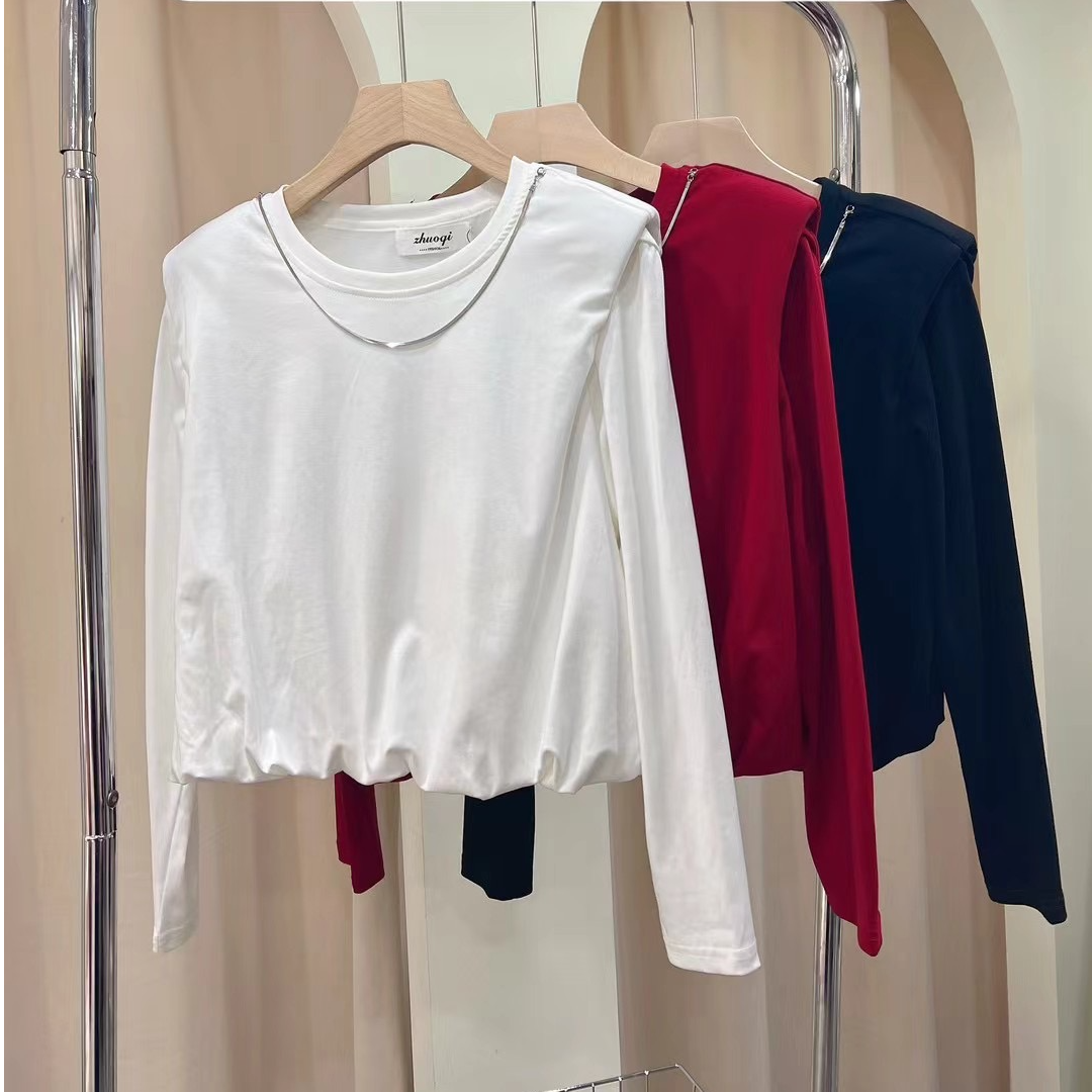 富民品牌高货女装长袖t恤断码高级感上衣B501-599