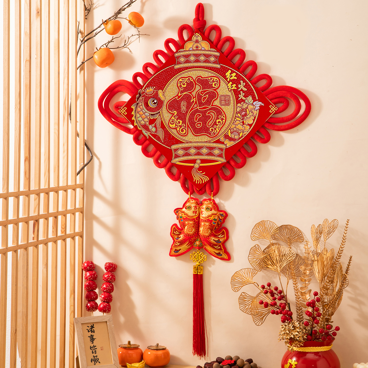 手工玄关加粗中国结烫金吉祥制作工厂手工玄关加粗中国结烫金吉祥