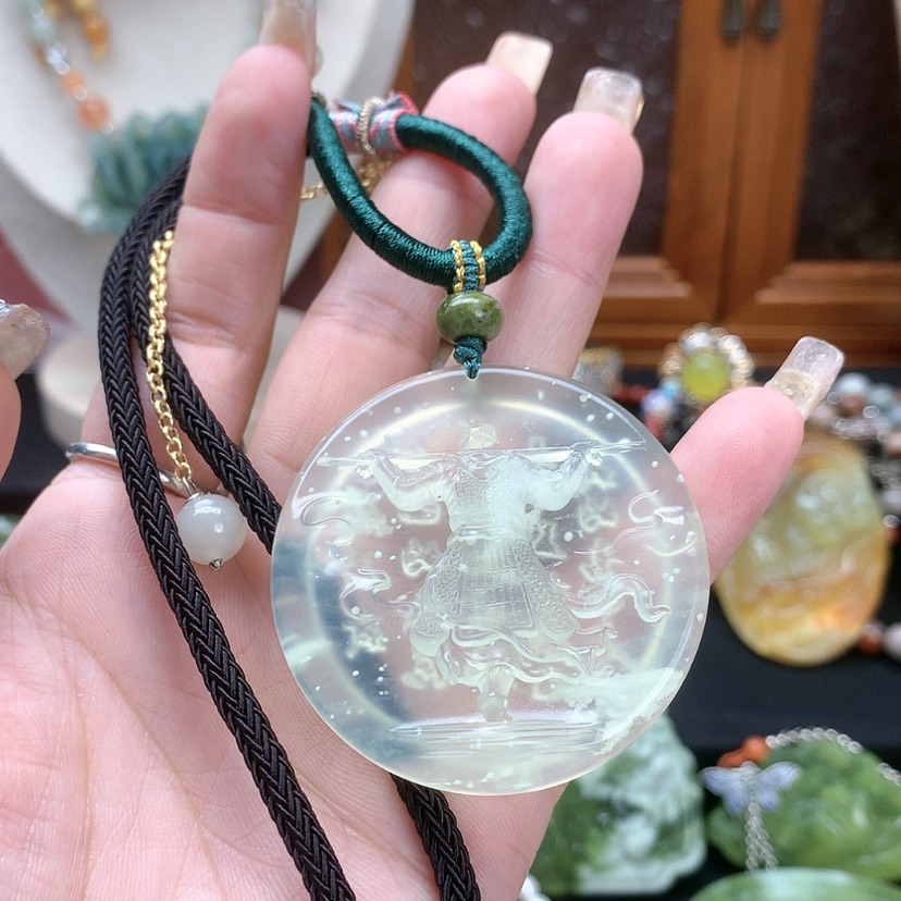 【闪购商品】蛇纹石玉吊坠合金࿐****
